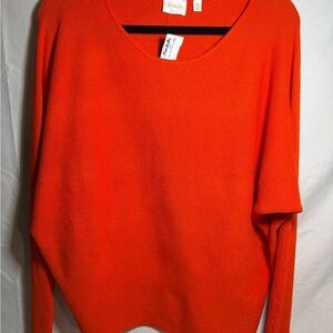 Cyrus Women's Vibrant Orange Crew Neck Sweater